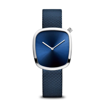 Blue Stainless Steel Dress Watch