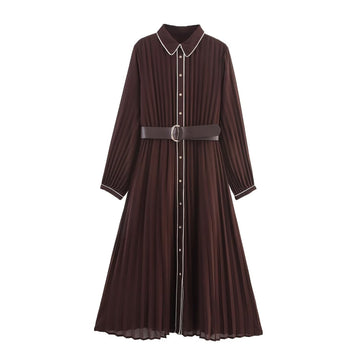 Women's Belted Modest Dress