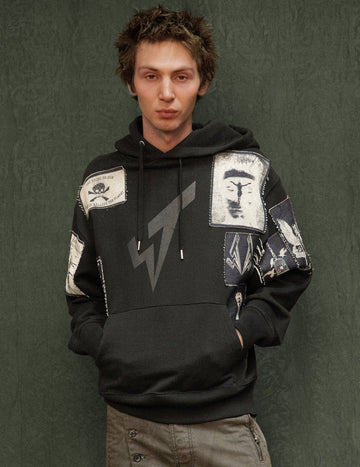 ST Multipatch Logo Hoodie in Black