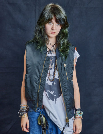 Bomber Gilet in Navy