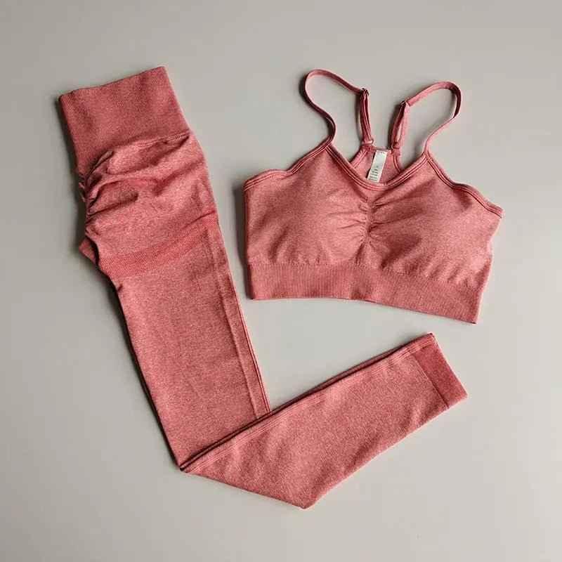 2 Piece gym Workout Clothes For Women Seamless Leggings Sports Bra Woman Running Sports Wear Gym Clothing Athletic Yoga Set