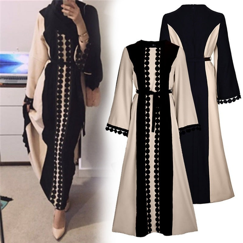 Middle Eastern Patchwork Lace Abaya