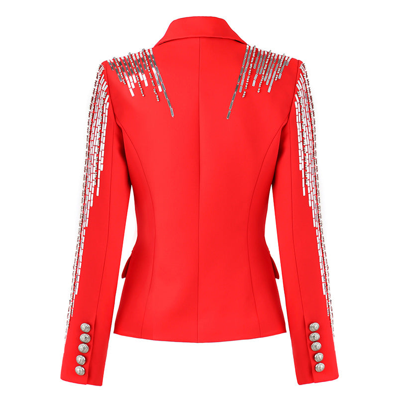 Women's Luxury Autumn Suit Jacket, Sequinned Evening Jacket
