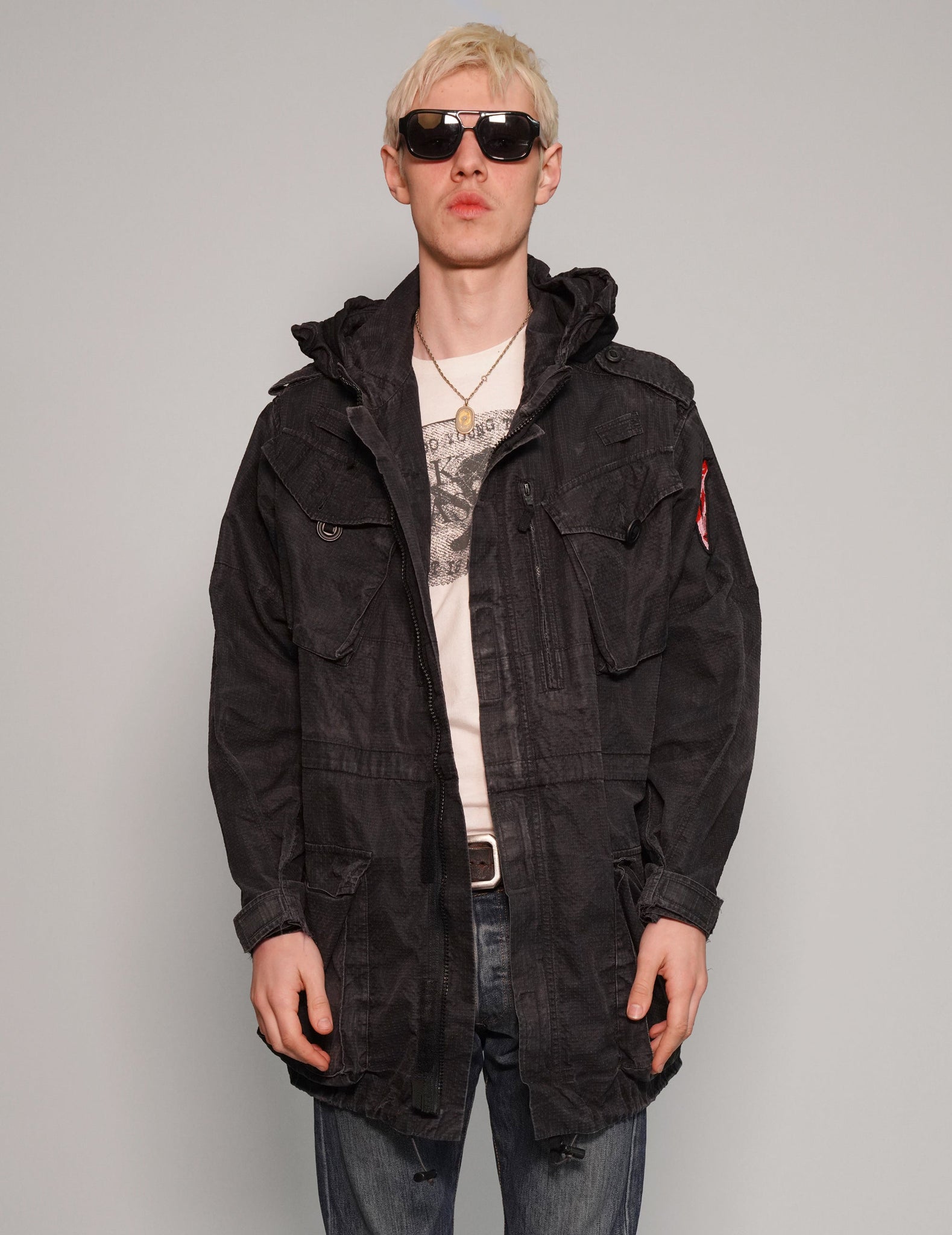 Tactical Utility Parka With Silver ST Logo in Black