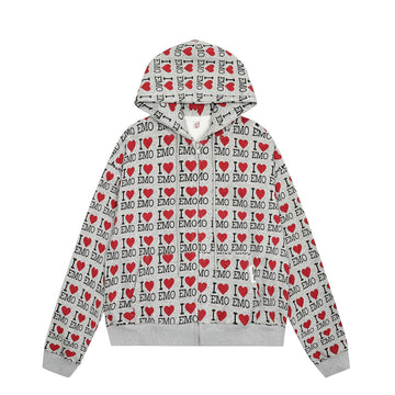 Autumn Retro Pattern Hooded Sweater Cardigan