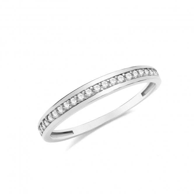 9ct White Gold Zirconia Half Eternity Ring RN964W
