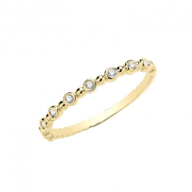 9ct Yellow Gold Zirconia Bobble Ring RN958