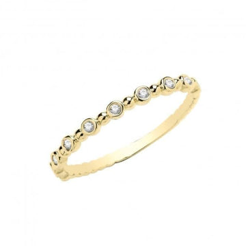 9ct Yellow Gold Zirconia Bobble Ring RN958
