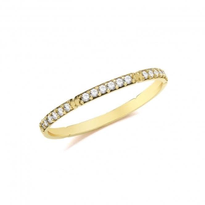 9ct Yellow Gold Zirconia Half Eternity Ring RN963