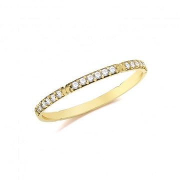 9ct Yellow Gold Zirconia Half Eternity Ring RN963