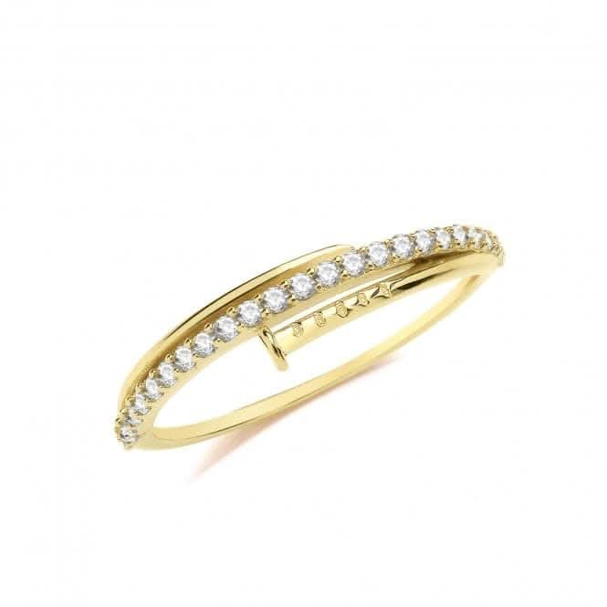 9ct Yellow Gold Zirconia Nail Ring RN967