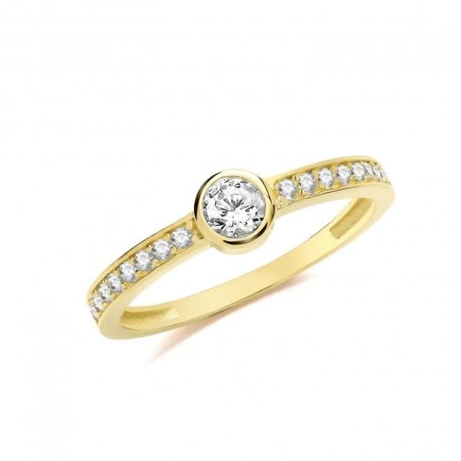9ct Yellow Gold Zirconia Ring RN972