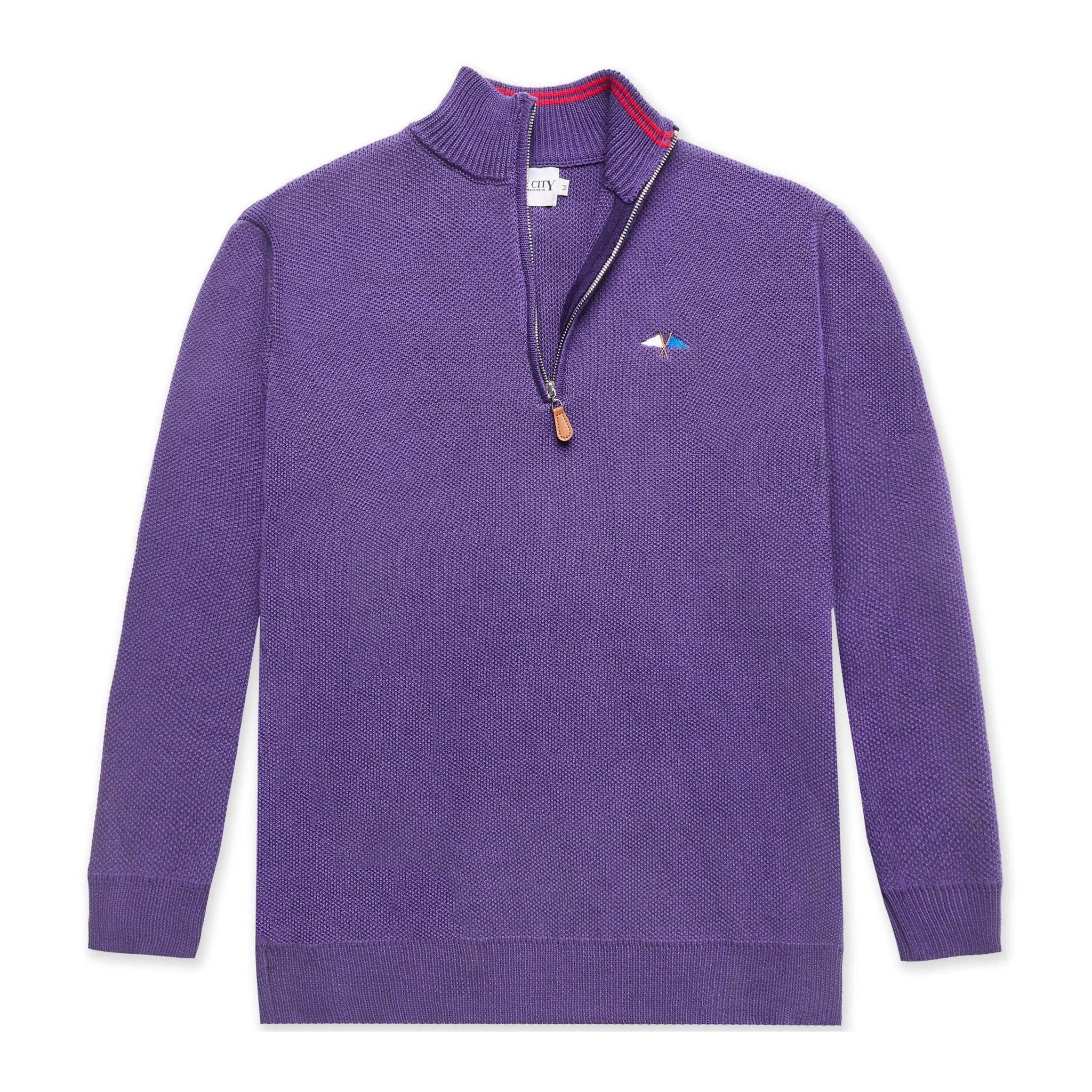 Knit 1/4 Zip Purple