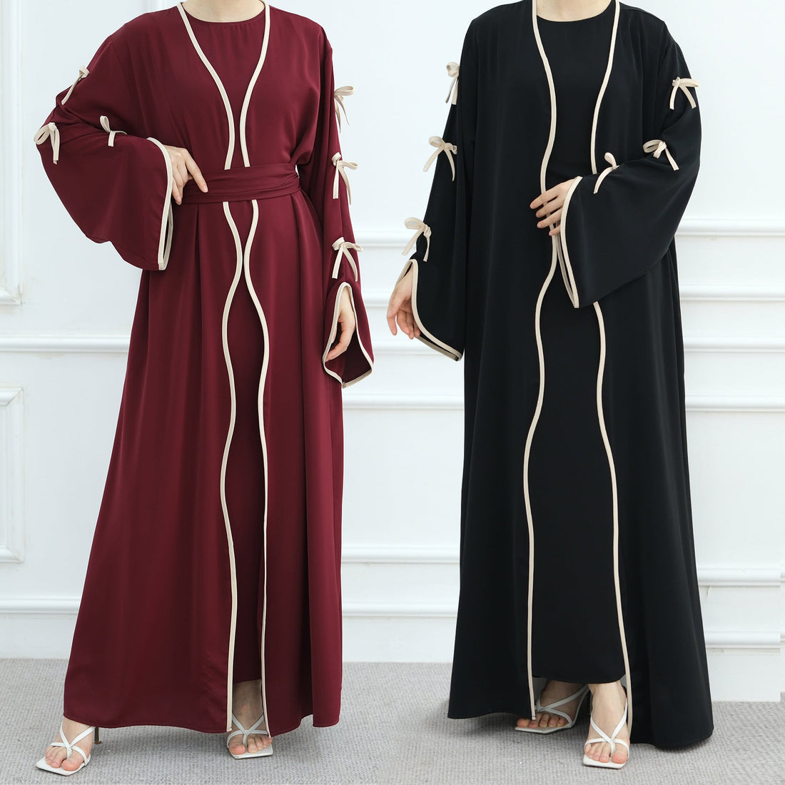Bow Abaya Suit With Inner Top