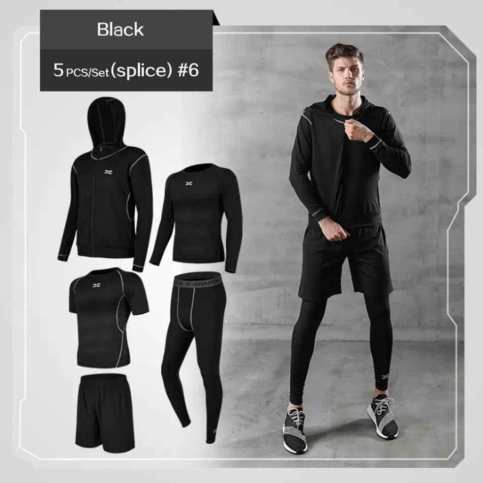 Men Gym Fitness Compression Sports Suit Clothes Running Jogging Sport Wear Exercise Workout Tights
