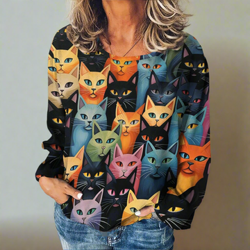 Stylish Cat Patchwork Unisex Sweatshirt (Size S to XXXL) Collection - Ltd Time Only!