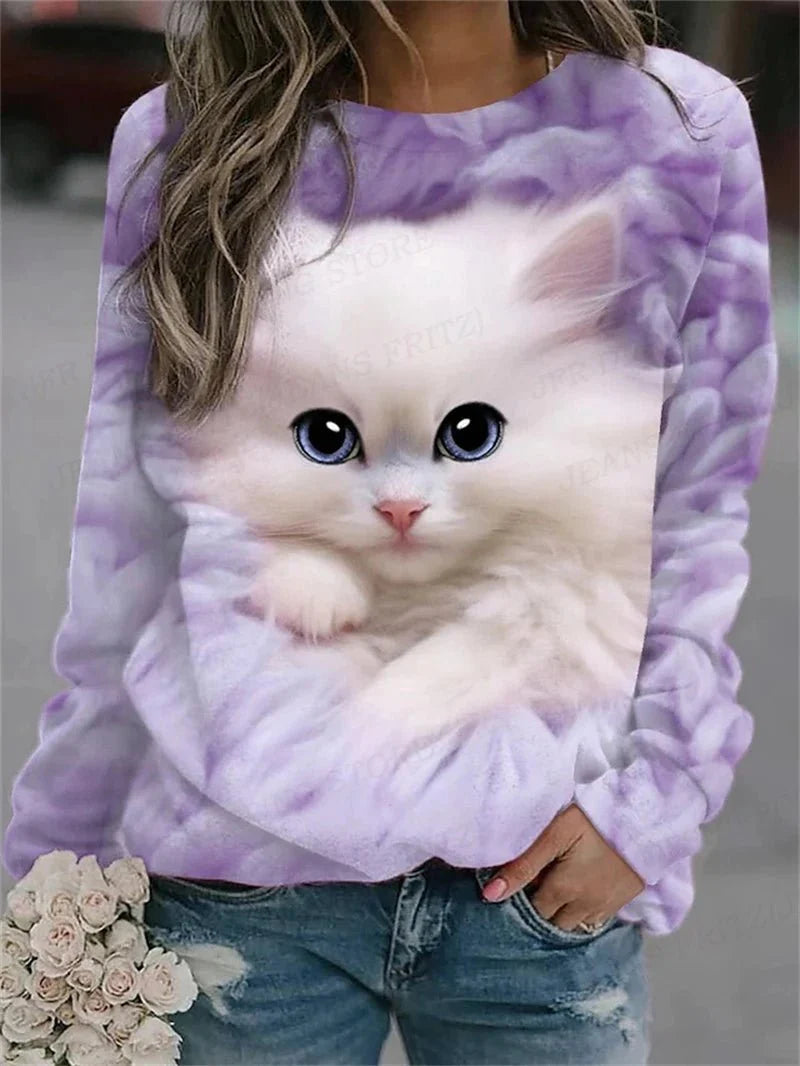 Ladies Cute Cat Sweatshirt [SELECTION]