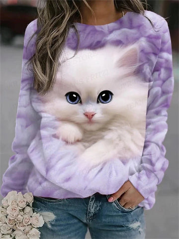 Ladies Cute Cat Sweatshirt [SELECTION]
