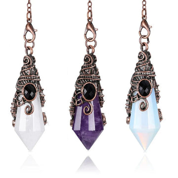 12 Faceted Natural Stone Pendant / Pendulum