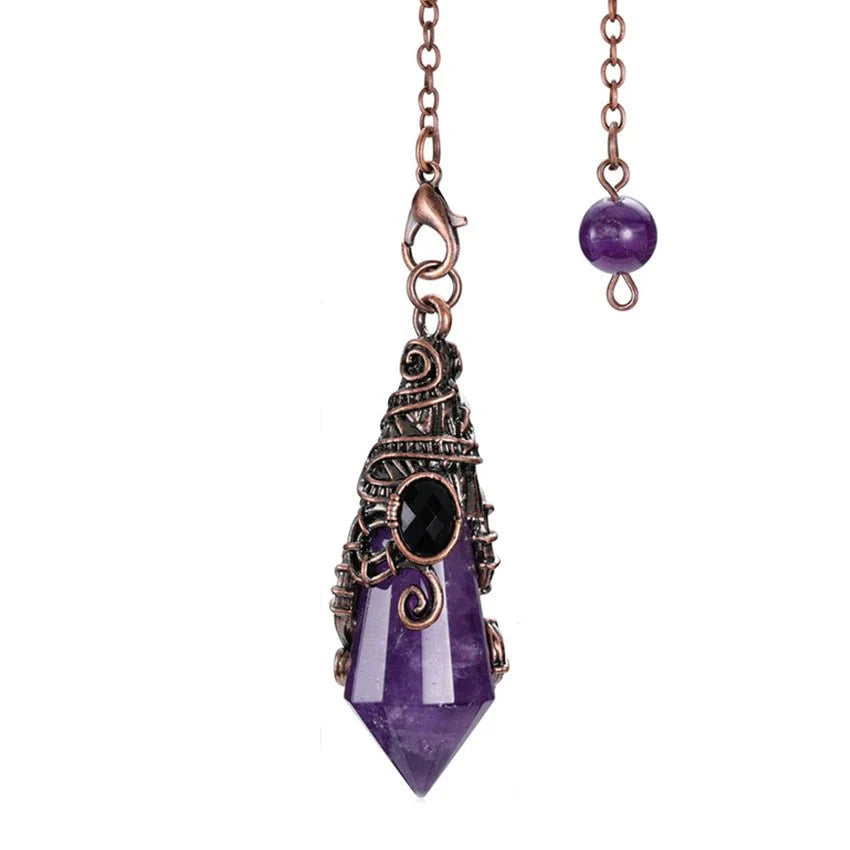 12 Faceted Natural Stone Pendant / Pendulum
