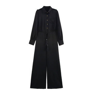 Belted Wide Leg Jumpsuit