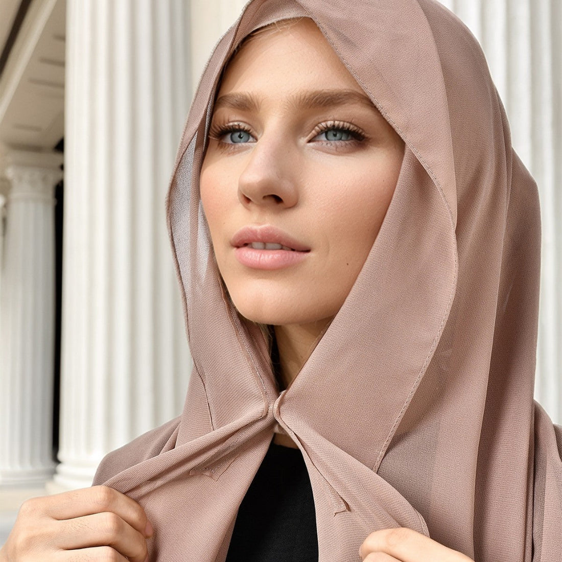 Chiffon Magnetic Buckle Fixed Anti-drop Hijab
