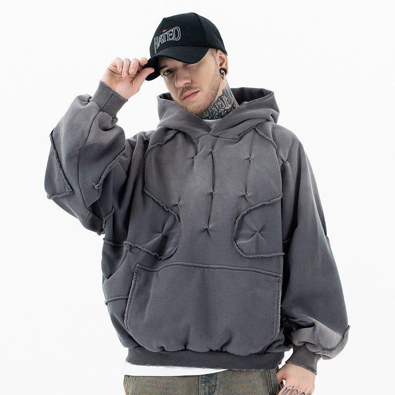 Creative Design Gradient Dyeing Hooded Sweater – Stylish Pullover for Youth