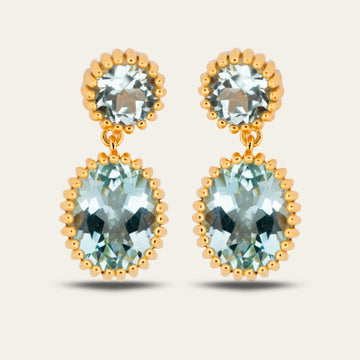 Gold Sky Blue Topaz Aurelia Earrings