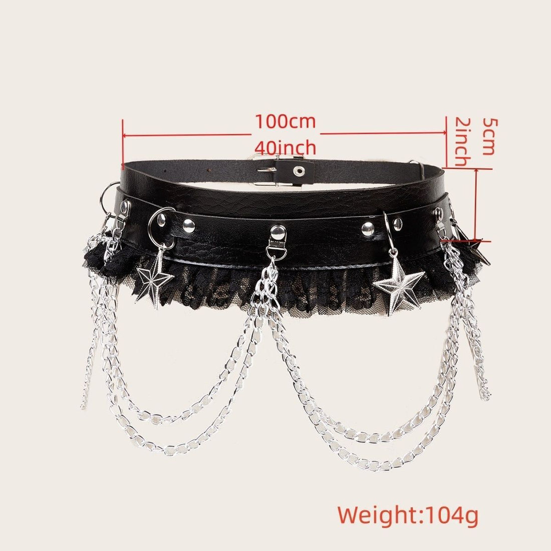 Ladies' Dark Chain Punk Belt