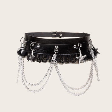 Ladies' Dark Chain Punk Belt