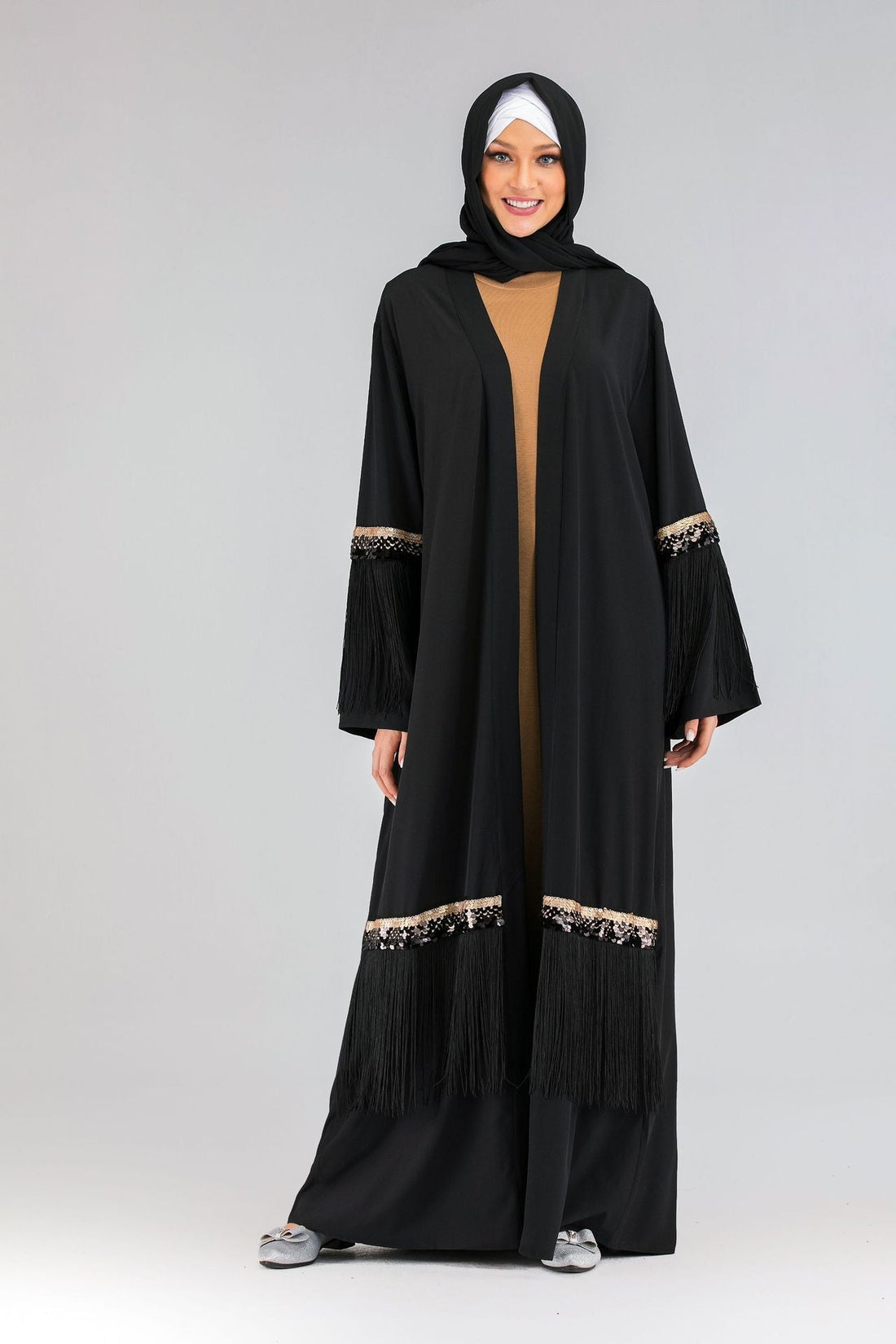 Luxury Fringed Abaya, Islamic Clothing, Modest Fashion