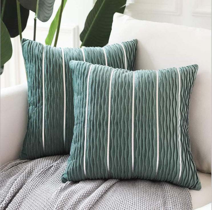 Luxury Striped Velvet Cushion Cover
