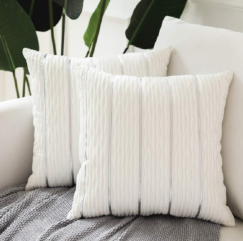 Luxury Striped Velvet Cushion Cover