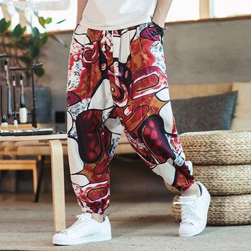 Men's Cotton and Linen Casual Plus Size Crotch Bloomers