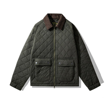 Men's Quilted Corduroy Plaid Jacket