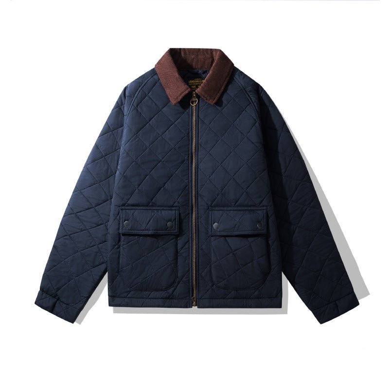 Men's Quilted Corduroy Plaid Jacket