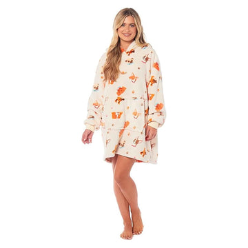 Oversized Dogs Reversible Sherpa Hooded Blanket Ultra Soft Flannel Fleece Hoodie for Adults and Kids with Large Pocket Durable Polyester by Daisy Dreamer