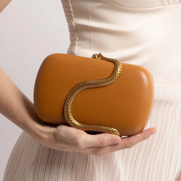 Summer Fashion Snake Skin PU Handbag Shoulder Crossbody Bag Evening Bag Oval Shape Chain Element Ladies Handbag