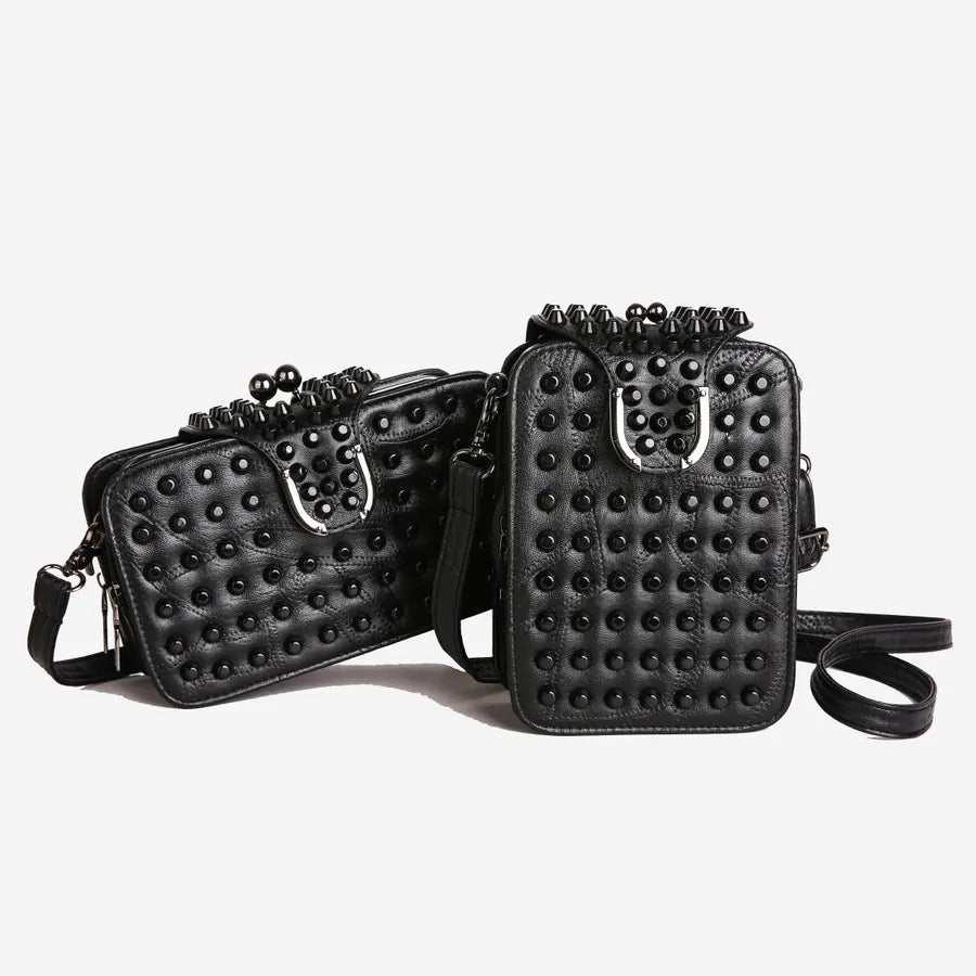 Trendy Rivet Embellished Ladies Crossbody Bag New Style Single Shoulder Bag Fashionable Clutch Small Square Bag For Women