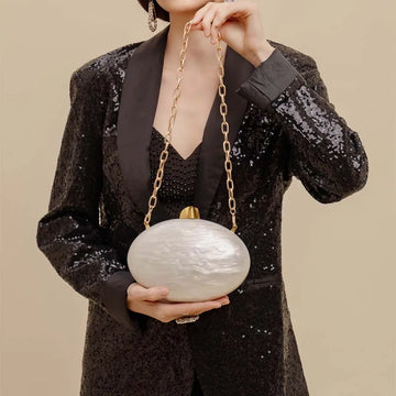 Acrylic Evening Bag Handheld Wedding Women's Shoulder Crossbody Fashionable Ladies Elliptical Acrylic Tote Bag