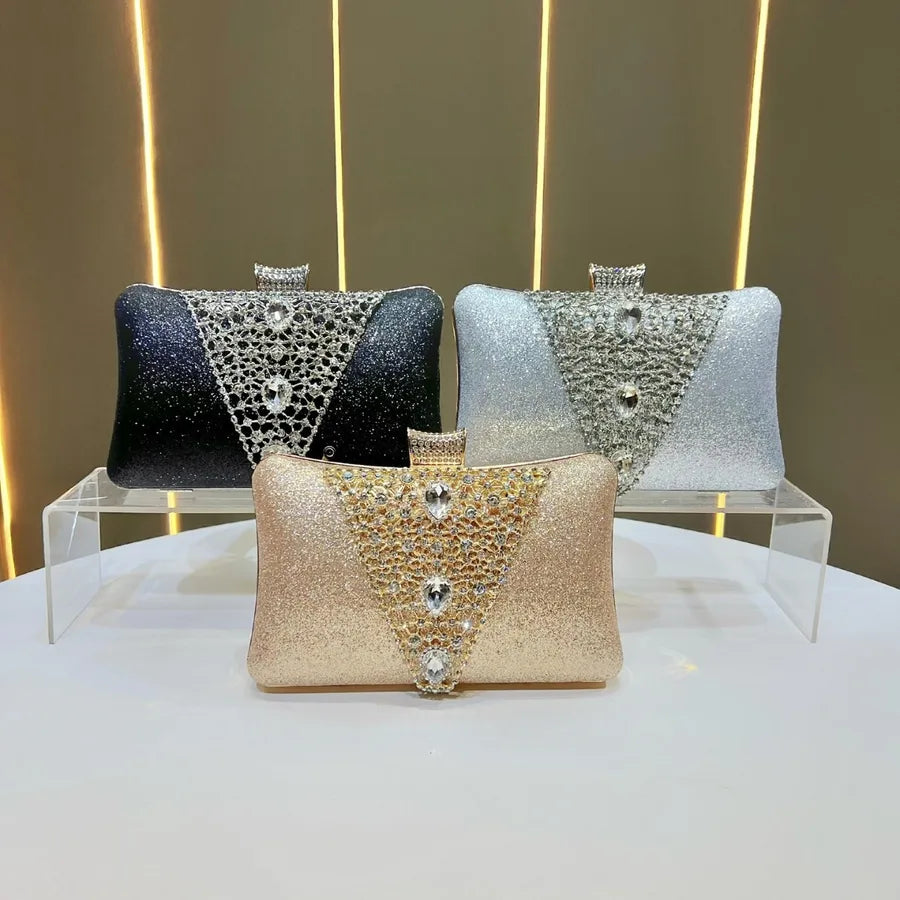 New  Dinner Bag Diamond Embedded Ladies Handbag Evening Gown Chain Crossbody Handheld Women's Bag