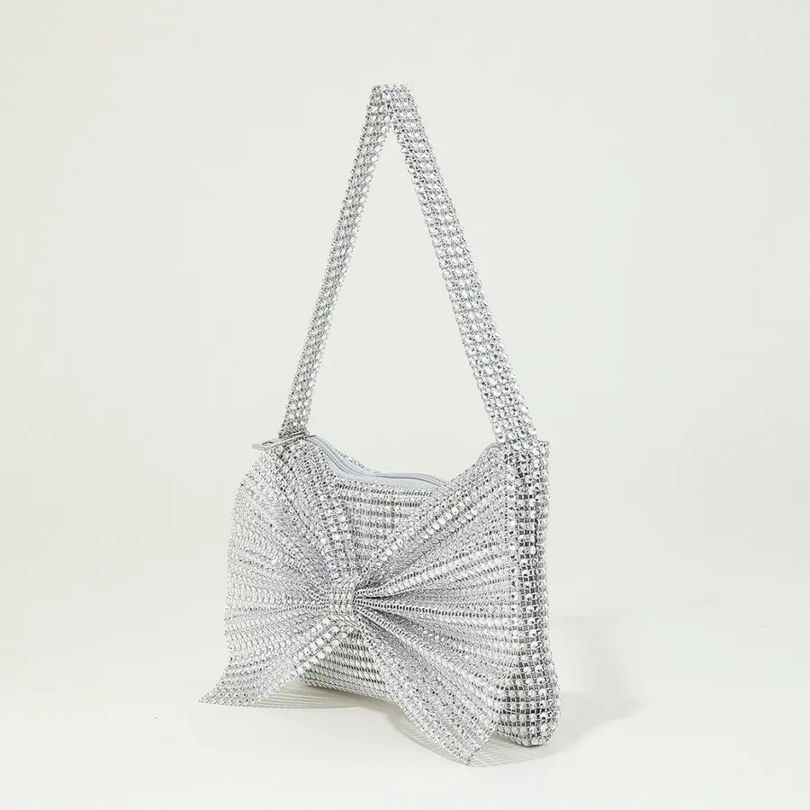 New Mini Party Evening Bag Glittering Rhinestone Embellished Butterfly Knot Decoration Unique Design Handbag Fashionable Clutch