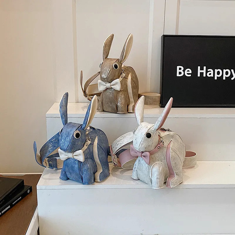 Cute Rabbit Shaped Cartoon Shoulder Bag Versatile Crossbody Bag For Girls Fashionable And Quirky Handbag In New Style