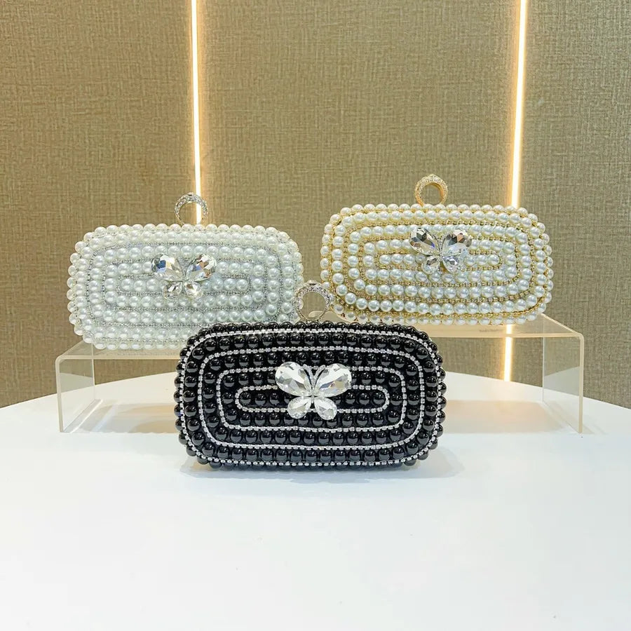 New Large Capacity Diamond Embedded Clutch Bag Fashionable Pearl Evening Bag For Parties And Dinners Ladies Handbag