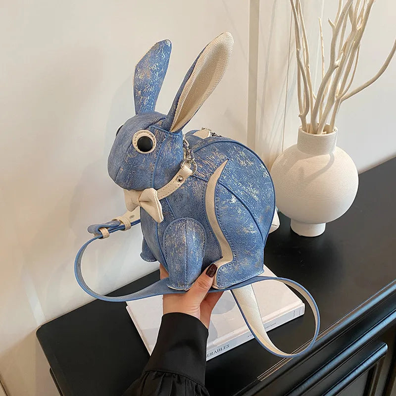 Cute Rabbit Shaped Cartoon Shoulder Bag Versatile Crossbody Bag For Girls Fashionable And Quirky Handbag In New Style