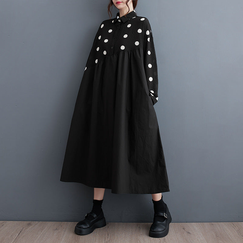 Plus Size Mid-length Artistic Retro Dress