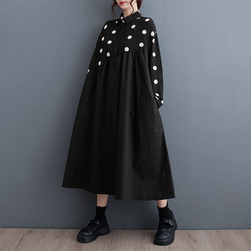 Plus Size Mid-length Artistic Retro Dress