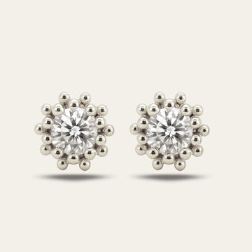 Silver White Topaz Seren Studs
