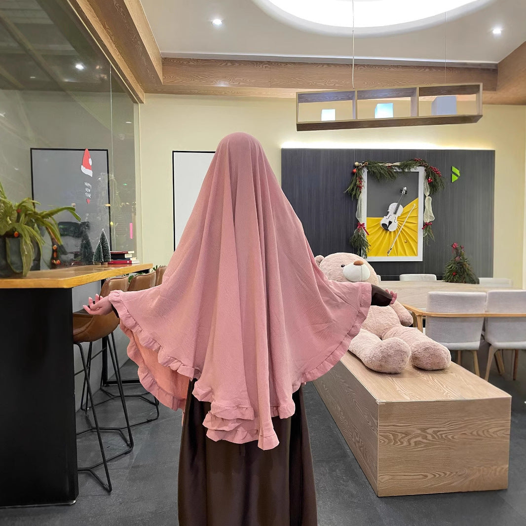 Solid Colour Ruffles Swing Headscarf