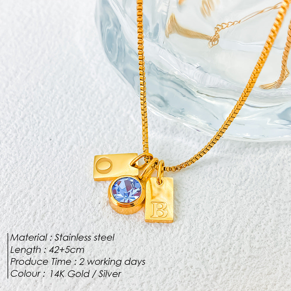 Stainless Steel Plated English Letter Pendant Necklace